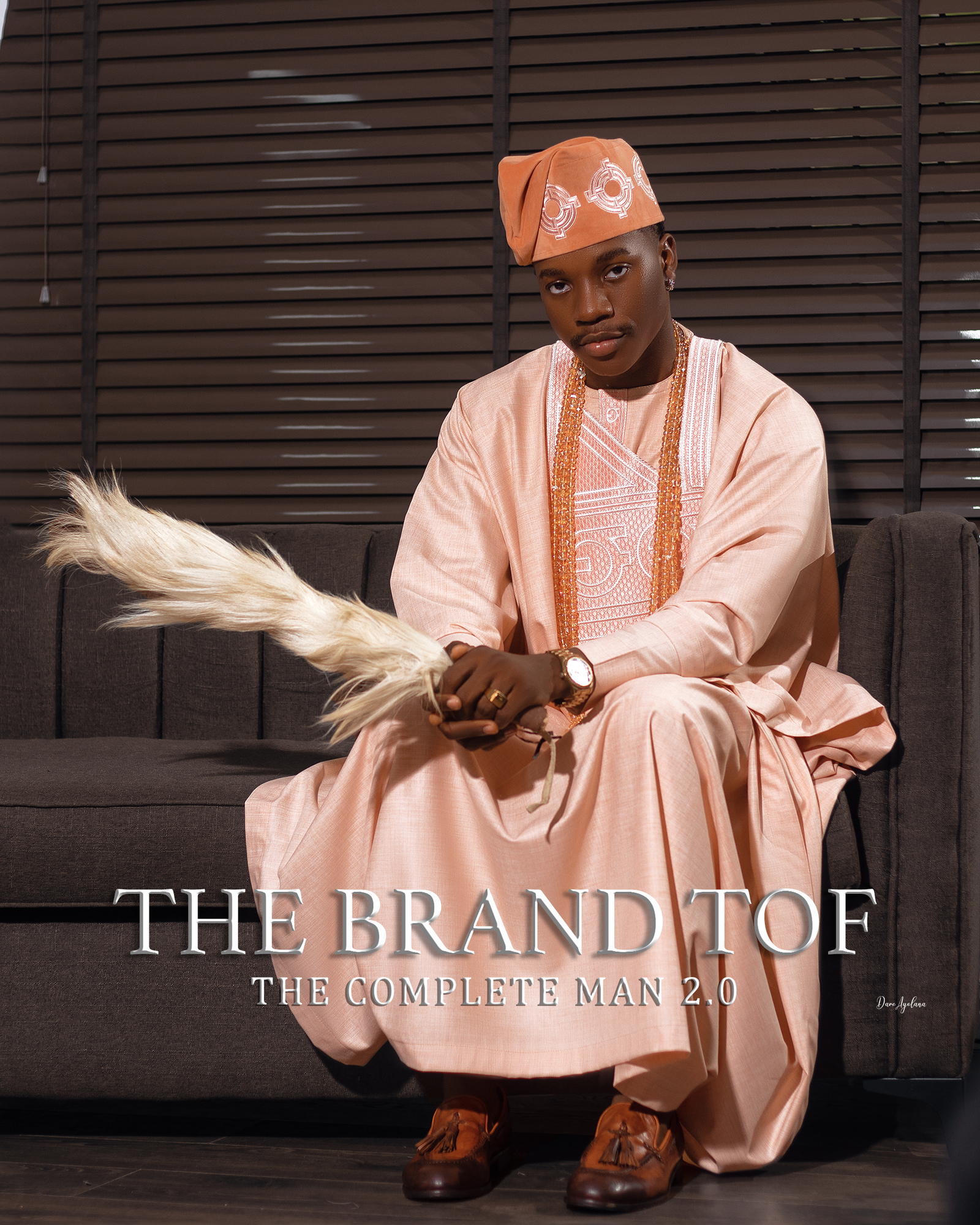 Peach Cashmere Agbada